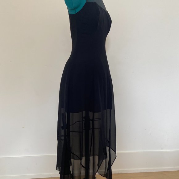 BCBGeneration Handkerchief Dress with Illusion Neckline & Collar - Picture 5 of 9